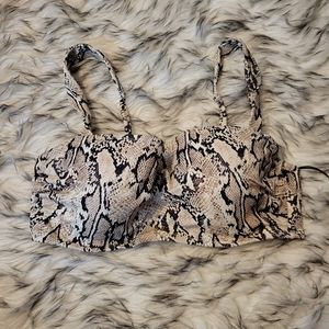 Shade & Shore Snake Print Bikini Top 34C